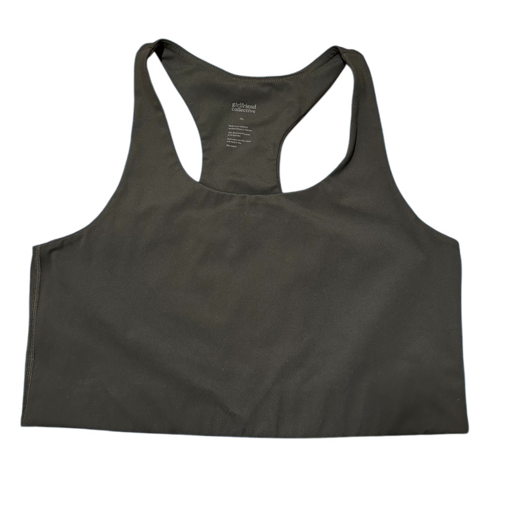 Girlfriend collective sports bra pine/forest green size XL
